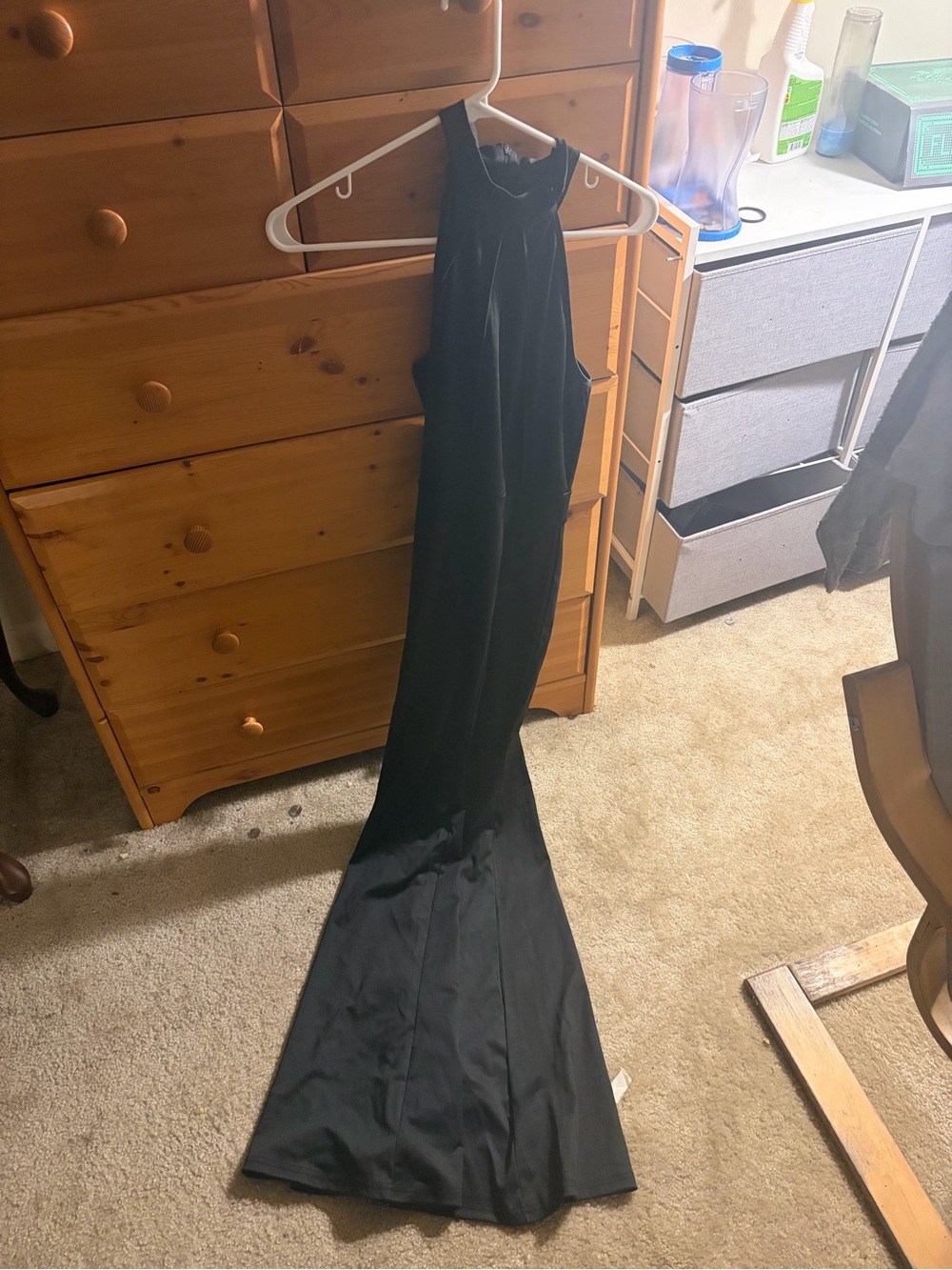 bebe Black Halter Maxi Dress